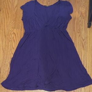 Soprano Deep Purple Cap Sleeve Empire Dress